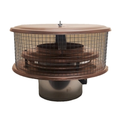 Weathershield 11 Inch Copper Air Cooled Chimney Cap with 1 Inch Mesh - 19 Inch Lid