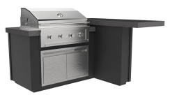 Videl 72 Inch Alta L-Shaped Outdoor Kitchen Island with Gran Fuego Grill -  Bar -  and Audio System
