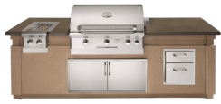 American Outdoor Grill Prefab Island with Double Drawer Cut-Out