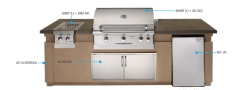 American Outdoor Grill Prefab Island with Refrigerator Cut-Out