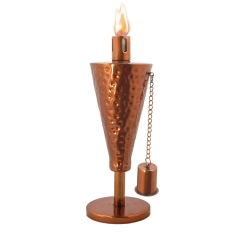 Anywhere Fireplace 10 1/2 Inch Hammered Copper Outdoor Tabletop Citronella/Lamp Oil Torch