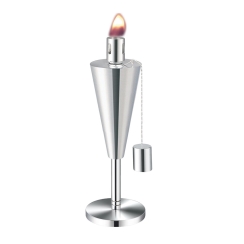 Anywhere Fireplace 10 1/2 Inch Stainless Steel Cone Outdoor Tabletop Citronella/Lamp Oil Torch