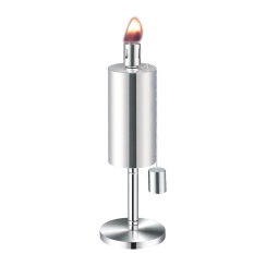 Anywhere Fireplace 10 1/2 Inch Stainless Steel Cylinder Outdoor Tabletop Citronella/Lamp Oil Torch