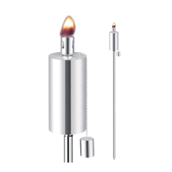 Anywhere Fireplace 65 Inch Stainless Steel Cylinder Outdoor Citronella/Lamp Oil Torch - 2 Pack