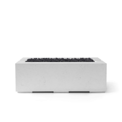 Dekko Avera 60 Inch Lightweight Concrete Gas Fire Pit - Match Lit Ignition