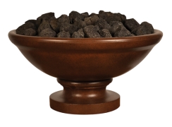 Fire By Design 30 Inch Round Banded Rim Gas Fire Bowl with Pedestal