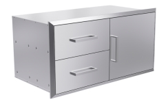 Bear Grill 42 Inch 304 Stainless Steel Soft Close Double Drawer-Door Combo