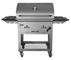 Bull Outdoors 30 Inch Bison Premium Stainless Steel Charcoal Grill with Cart