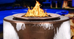 The Outdoor Plus 36 Inch Cazo Copper 360 Degree Gas Fire and Water Bowl