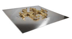 Warming Trends 30 Inch Crossfire Original Square Pan Fire Pit Kit with Flex Line - 180 - 000 BTU