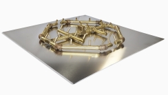 Warming Trends 30 Inch Crossfire Octagonal Square Pan Fire Pit Kit with Flex Line - 280 - 000 BTU