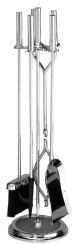 Minuteman Chrome Neoclassic Fireplace Tool Set