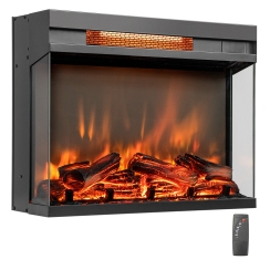 Costway 23 Inch Remote Control Bay Front Electric Fireplace Insert
