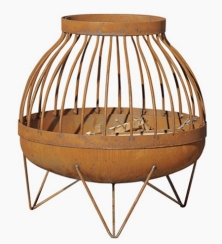 Curonian Deco 17 7/10 Inch Nida Carbon Steel Wood Burning Fire Pit