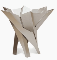 Curonian Deco 22 Inch Phoenix Blossom Stainless Steel Wood Burning Fire Pit