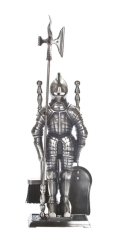 Dagan 29 Inch Little Knight Antiqued Pewter Fireplace Tool Set
