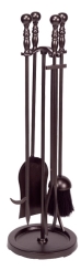 Dagan 30 Inch Ball and Round Base Fireplace Tool Set - Bronze