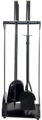 Dagan 30 Inch Standing Cart and Four-Piece Fireplace Tool Set