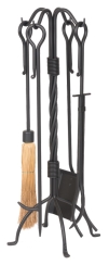 Dagan 31 Inch Four-Piece Twist and Hook Fireplace Tool Set