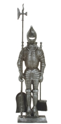 Dagan 44 Inch Big Knight Antiqued Pewter Fireplace Tool Set