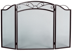 Dagan 47 Inch Three Fold Arched Bronze Fireplace Screen