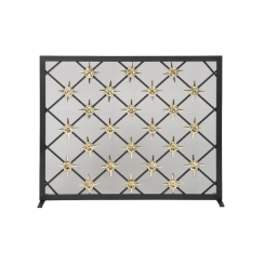 Dagan Black and Brass Star Fireplace Screen