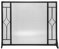 Dagan Contemporary Black Diamond Fireplace Screen