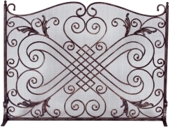 Dagan Copper and Black Arched Wrought Iron Fireplace Screen