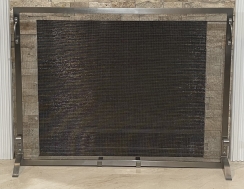 Dagan Stainless Steel and Wrought Iron Mesh Fireplace Screen