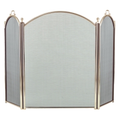Dagan Three Fold Arched Polished Brass Fireplace Screen