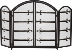 Dagan Three Fold Sword Arched Fireplace Screen with Doors