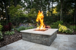 TessaRai Collection 40 Inch Square DIY Gas Fire Pit - Match Light