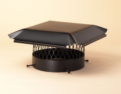 Draft King 16 in. Black Painted Galvanized Steel Round Bolt-On Single Flue Chimney Cover