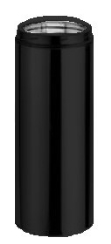 DuraVent DuraTech 6-Inch Inner Diameter All-Fuel Stainless Steel Chimney Pipe with Black Galvalume Outer Wall - 12-Inch Length
