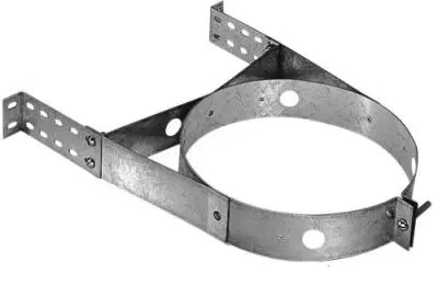DuraVent DuraTech All-Fuel Adjustable Galvanized Chimney Pipe Wall Strap - For 7 Inch Inner Diameter DuraTech