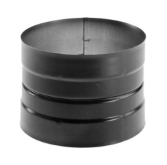 Dura-Black Steel Double-Skirted Stovepipe to Appliance Adaptor - 8-Inch Diameter - 8DBK-ADDB
