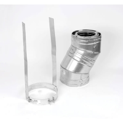DuraVent DuraPlus 6-Inch Inner Diameter All-Fuel Stainless Steel Chimney Elbow Kit - 30-Degree