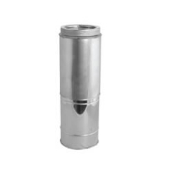 DuraVent DuraTech 6-Inch Inner Diameter All-Fuel Stainless Steel Adjustable Chimney Pipe - Adjusts from 14 to 21 Inch Length