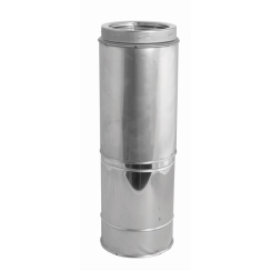 DuraVent DuraTech 8-Inch Inner Diameter All-Fuel Stainless Steel Adjustable Chimney Pipe - Adjusts from 14 to 21 Inch Length