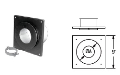 Dura-Vent PelletVent Pro Ceiling Support Firestop Spacer - For Vent Pipes with a 4-Inch Inner Diameter - 4PVP-FS