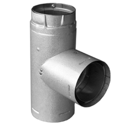Dura-Vent PelletVent Pro Galvalume Connection Tee with Cap - 3-Inch Inner Diameter - 3PVP-T