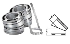 DuraVent DuraPlus 6-Inch Inner Diameter All-Fuel Stainless Steel Chimney Elbow Kit with Galvalume Outer Wall - 15-Degree