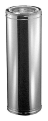 DuraVent DuraPlus 6-Inch Inner Diameter All-Fuel Stainless Steel Chimney Pipe with Galvalume Outer Wall - 24-Inch Length