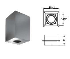 DuraVent DuraPlus All-Fuel 24 Inch Tall Square Cathedral Ceiling Support Box - For 8-Inch Inner Diameter DuraPlus
