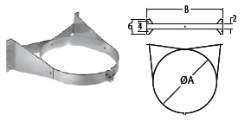 DuraVent DuraTech All-Fuel Adjustable Galvanized Chimney Pipe Wall Strap - For 12-Inch Inner Diameter DuraTech