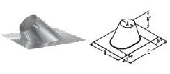 DuraVent DuraTech All-Fuel Aluminum 0/12 to 6/12 Pitch Roof Flashing - For 12-Inch Inner Diameter DuraTech