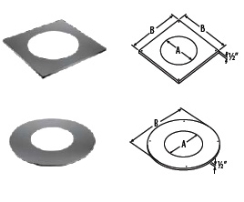 DuraVent DuraTech All-Fuel Chimney Round Ceiling Support Trim Collar - For 5 and 6-Inch Inner Diameter DuraTech
