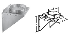 DuraVent DuraTech All-Fuel Galvanized Steel Chimney Tee Support Bracket - For 5-Inch Inner Diameter DuraTech Tees