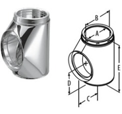 DuraVent DuraTech All-Fuel Stainless Steel Chimney Tee with Cover - For 7-Inch Inner Diameter DuraTech