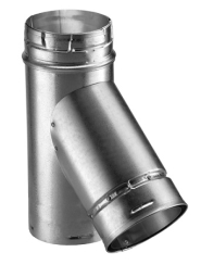 DuraVent 5 and 4 Inch Diameter B-Vent Pipe Fixed Wye - 3 Inch Branch